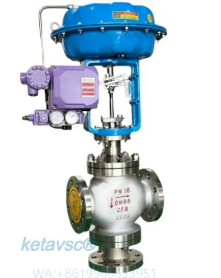 3 way pneumatic actuated control valve from keta valve