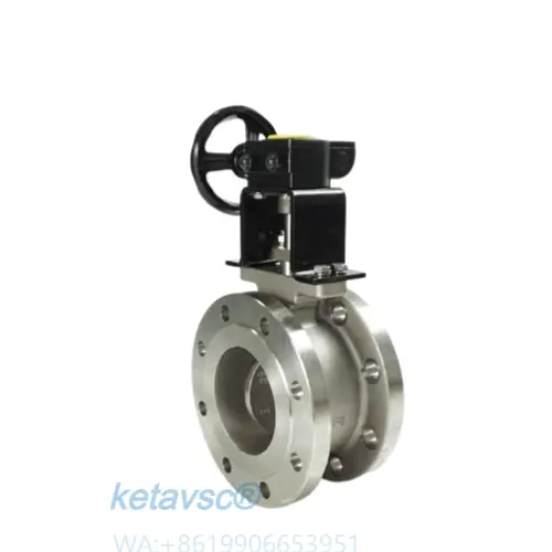 double flange connect high performance double offset butterfly valve from keta valve manufacture