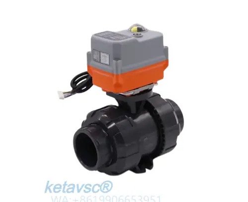 electric actuated thread end PVC ball valve