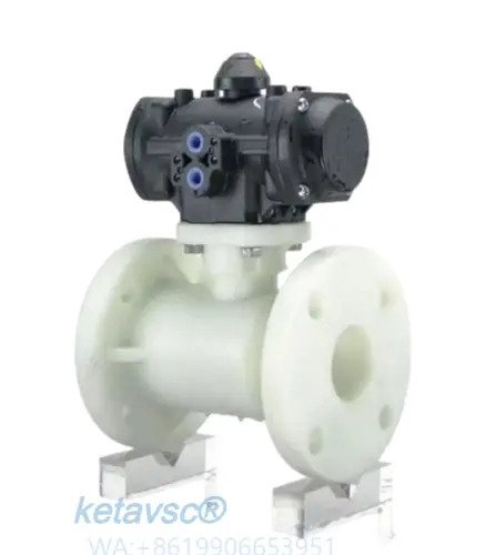 flange end pneumatic actuated PVC ball valve