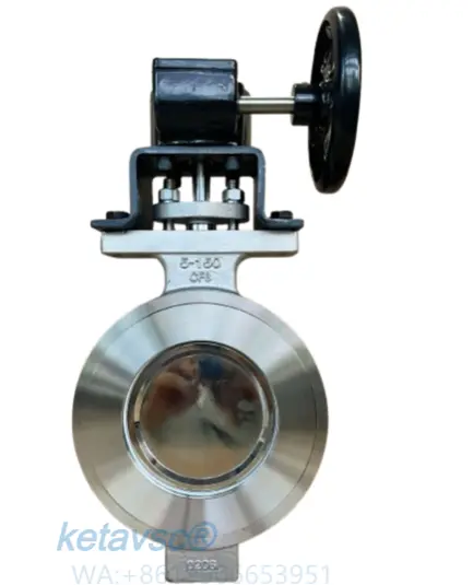 highest qualities stainless steel lug wafer double eccentric butterfly valve with gear operate from keta valve manufacture in China