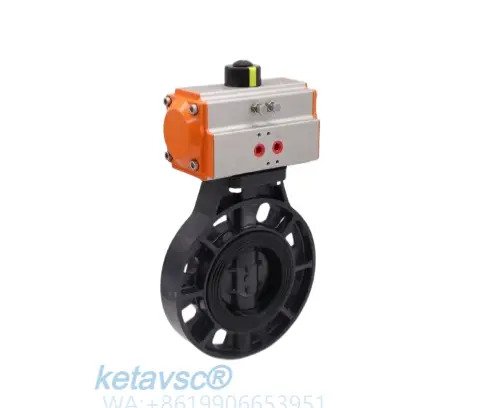 pneumatic actuated PVC wafer butterfly valve from China supplier