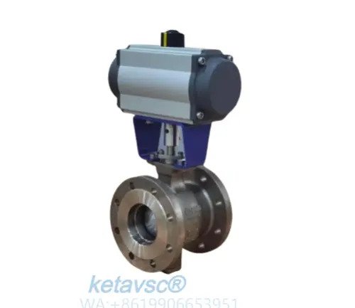 pneumatic actuated V bore ball valve from keta valve