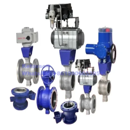 pneumatic actuated V notch ball valves from keta valve