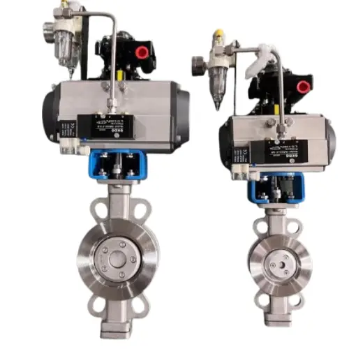 pneumatic actuated stainless steel high performance wafer butterfly valves from keta valve