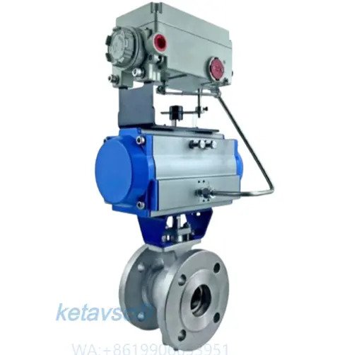 pneumatic actuator regulate v notch ball valve