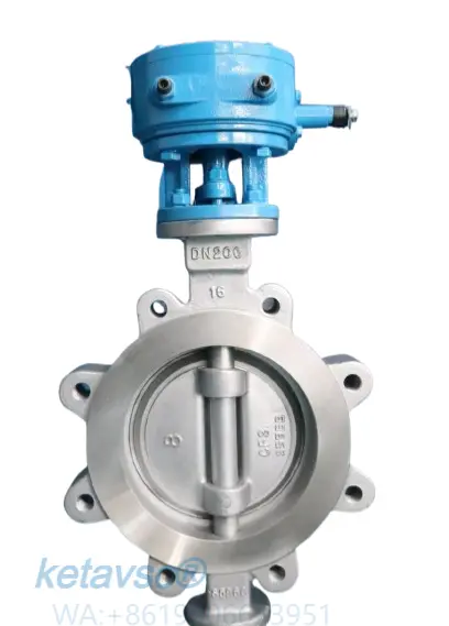 stainless steel lug wafer high performance double offset butterfly valve from China